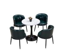KIBONCY Space-Saving 5-Piece Dining Set, Modern Bistro Table and Chair Vibrant Color Options & Stable Pedestal Base for Small Kitchens, Cafes(F)