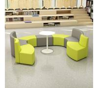 KIBONCY Space-Saving Curved Sofa Set - Unique Shape Creative Leisure Modular Seating for Small Office Lounge, Reception Area or Staff Breakroom(B)