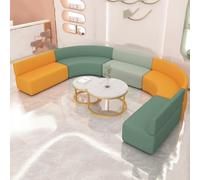 KIBONCY Space-Saving Curved Sofa Set - Unique Shape Creative Leisure Modular Seating for Small Office Lounge, Reception Area or Staff Breakroom(A)
