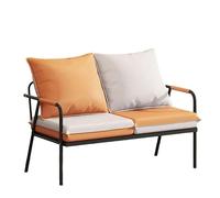 KIBONCY Space Saving Outdoor Indoor Loveseat Bench, Waterproof PU Leather 2 Seater Double Sofa, Modern Compact Leisure Couch for Small Entryway Waiting Room(A,109cm)