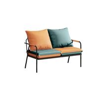 KIBONCY Space Saving Outdoor Indoor Loveseat Bench, Waterproof PU Leather 2 Seater Double Sofa, Modern Compact Leisure Couch for Small Entryway Waiting Room(C,Single)