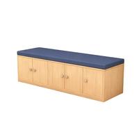 KIBONCY Space Saving Wooden Storage Bench with Cushion Seat, Concealed Cabinet Shoe Organizer for Entryway, Mudroom, Bedroom & Living Room Use(A,0.6m)