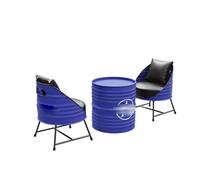 KIBONCY Taburete Rústico De Bar con Contenedores Almacenamiento, Metal, Mesa Redonda Y Silla Combinadas, Sala Recepción, Área Negociación, Sofá Popular Herrajes(D)