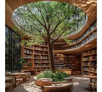 KIBONCY Tall Indoor Artificial Canopy Tree, Real-Bark Faux Decorative with Lush Green Foliage, Bendable Branches Fake for Bookstore, Library(1.5mx1.2m)
