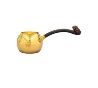 KIBONCY Taza De Plata De Ley Pura Martillada En Tono Dorado Pulido Con Mango De Raíz De Bambú, Jarra De Té Artesanal Brillante, Accesorio Elegante For Prepara(E)