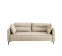 KIBONCY Tech Fabric Sofa 3 Seater, Cloud-Like Dual-Layer Cushion Couch, Low-Profile with Metal Legs, Upholstery for Modern Living Room(A,180cm)