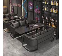 KIBONCY Tienda de barbacoas, cafetería Comercial, Restaurante Occidental, Bar Musical, bistró, sofá, Tarjetero, combinación de Mesa y Silla.(Six-Person Combination)