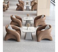 KIBONCY Upholstered Armchair, Round armchairs with Wide Upholstery, Relaxation Area, Sales Office, Clothing Store, Sofa in Beauty Salon(C)