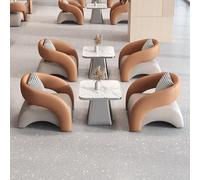 KIBONCY Upholstered Armchair, Round armchairs with Wide Upholstery, Relaxation Area, Sales Office, Clothing Store, Sofa in Beauty Salon(B)