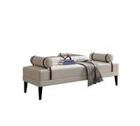 KIBONCY Upholstered Bed Bench with Leather Accents Contemporary End Seat for Bedroom, Living Room, Hallway - Sturdy Wood Legs, Plush Foam Padding(A,170x50x45cm)