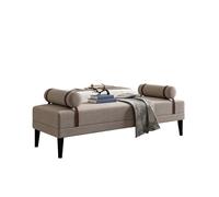 KIBONCY Upholstered Bed Bench with Leather Accents Contemporary End Seat for Bedroom, Living Room, Hallway - Sturdy Wood Legs, Plush Foam Padding(E,170x60x45cm)