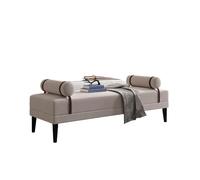 KIBONCY Upholstered Bed Bench with Leather Accents Contemporary End Seat for Bedroom, Living Room, Hallway - Sturdy Wood Legs, Plush Foam Padding(B,180x50x45cm)