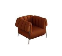 KIBONCY Upholstered Chair, Minimalist Modern Accent, Reading for Living Room Bedroom Arm with Metal Frame(C)