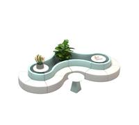 KIBONCY Upholstered Configurable Curve Accent Ottoman Seating Set Double Sided Sofa Back to,Scratch-Resistant Waterproof Leather for Hotel Lobby, Office(4)