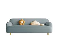 KIBONCY Upholstered Sofa Modern 3-Seater Rounded,Stain-Resistant Leather with Edges Family-Friendly for Family Living Room(C,125cm)