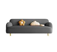 KIBONCY Upholstered Sofa Modern 3-Seater Rounded,Stain-Resistant Leather with Edges Family-Friendly for Family Living Room(B,160cm)