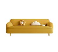 KIBONCY Upholstered Sofa Modern 3-Seater Rounded,Stain-Resistant Leather with Edges Family-Friendly for Family Living Room(E,80cm)