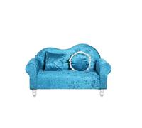 KIBONCY Velvet Loveseat Sofa 2-Seater, Modern Upholstered Couch with Soft Cushions, Sturdy Frame for Living Room Bedroom Apartment Small Spaces Home(F,140cm)