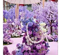 KIBONCY Vibrant Purple & Lavender Artificial Flower Arrangement, Floral Centerpiece for Wedding, Party, and Event Decoration(3.5mx2.5m)