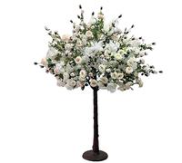 KIBONCY Vibrante árbol de Flores Artificiales florecientes, Rosa sintética Hecha a Mano y topiario en Maceta de buganvilla for Bodas, Sala de Estar del hogar y decoración(B,2m x 2m)
