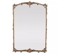KIBONCY Vintage Bathroom Mirror, Full Length, Traditional Gold Arched Crowned Top Standing Leaning Vanity Wall Mirrors for Bedroom Living Room(90x120cm)