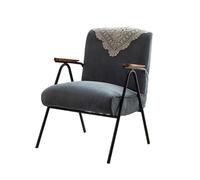 KIBONCY Vintage Corduroy Accent Chair with Metal Frame, Mid-Century Modern Armchair with Lace Back Comfy Reading for Living Room Bedroom(C)
