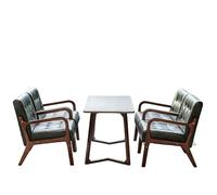 KIBONCY Vintage Faux Leather Sofa & Coffee Table Set, 2-4-Seater Seating Mid-Century Modern Solid Loveseat Upholstered Couch(3)