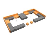 KIBONCY Waiting Area Meeting Sofas,Deck Seat Armless Seater Sofa Leather Sectional & Stool Set for Office Bussiness,Hospital,Waitting Room(1)