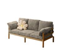 KIBONCY Wood Frame Corduroy Sofa, 3-Seater Modern Couch Retro Style, Natural for Small Spaces for Living Room(C,195cm)
