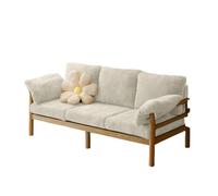 KIBONCY Wood Frame Corduroy Sofa, 3-Seater Modern Couch Retro Style, Natural for Small Spaces for Living Room(B,195cm)