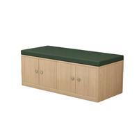 KIBONCY Wooden Entryway Shoe Storage Bench with Cushioned Seat, Closed Cabinet Changing Organizer for Hallway Mudroom Bedroom Space Saving Furniture(A,0.6m)