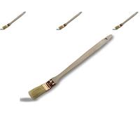 KIBROS 340P_30cx3 | Juego de 3 pinceles planos acodados para pintura radiadores | Ancho 30 mm | Relleno de seda blanca | Virola cobre | Mango de madera | Esquinas Persianas Tuberas Bordes