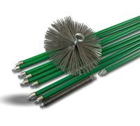 Kibros Kit deshollinador pro sin entubar cepillo acero Ø 200 mm 9 varillas