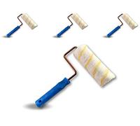 KIBROS R_478_180cx3 | Lote de 3 pinturas antigoteo de poliamida a rayas amarillas | Ø 80 mm | Ancho rollo rollo 180 mm | Suelos de Pared Techo Grandes Superficies