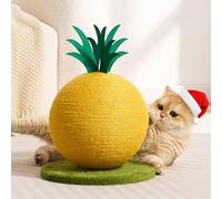 Kicari Poste rascador de piña, bonito rascador para gatos con cuerda de sisal, poste rascador para gatos adultos y gatitos de interior, bola rascadora para gatos