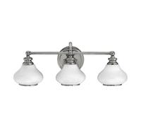 KICHLER Aplique de baño en vidrio opalino Ainsley, cromo True