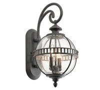 KICHLER Aplique de exterior Halleron, Ø 25,4 cm, londonderry