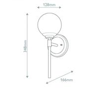 KICHLER Aplique de pared Benno 1 negro-bronce, blanco, acero, cristal IP44 G9