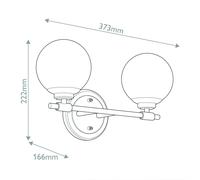KICHLER Aplique de pared Benno 2 negro-bronce, blanco IP44 acero vidrio G9