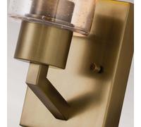 KICHLER Aplique de pared Deryn con pantalla de cristal transparente, latón