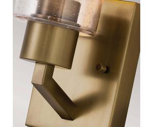 KICHLER Aplique de pared Deryn con pantalla de cristal transparente, latón