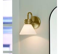 KICHLER Aplique de pared Farum 1, color bronce, acero, cristal, G9 True