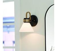 KICHLER Aplique de pared Farum 1, negro/bronce, acero, cristal, G9