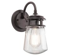 KICHLER Aplique exterior Lyndon pantalla de vidrio 28,6cm
