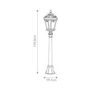 KICHLER Bolardo luminoso Tournai, altura 110 cm, aluminio, cristal