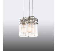 KICHLER Brinley - lámpara colgante 3 luces en look retro