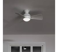 KICHLER Ventilador de techo LED Sola, IP23 blanco mate