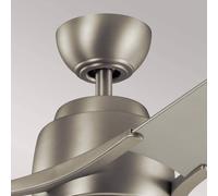 KICHLER Ventilador de techo Zeus LED, tres aspas, níquel cepillado