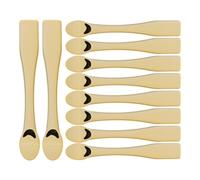 KICHOUSE 10 Cucharas Abs para Crema Facial Doradas, Herramientas para Aplicar y Probar Productos de Cuidado Personal Mujer, Kit Multifunción para Skincare