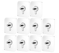 KICHOUSE 10 Piezas Ganchos Adhesivos Sin Ganchos de Pared para Decoración y Cocina Soporte para Colgar Claves Ropa y Decoraciones